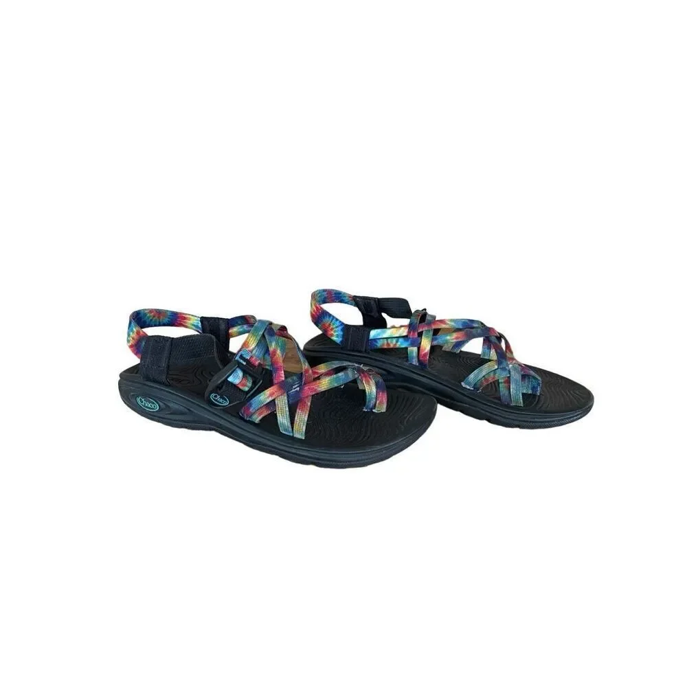 Chaco Womens Multicolor Open Toe Z/VOLV X2 Tie Dye Strappy Sandal Size 9